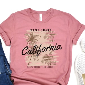 Summer California Shirt West Coast T-shirt Santa Monica Beach Tee Los Angeles Holiday Shirt Palm Lover T-shirt Family Matching Tee Bild 1