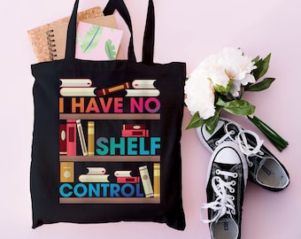 Book Lover Tote Bag, Reader Canvas Bag, Reading Bag, Shelf Control Tote Bag, Book Lover Gift Teacher Tote Bag, Student Tote Bag