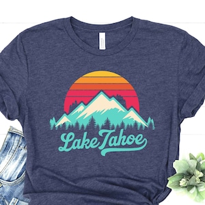 Retro Lake Tahoe Shirt - Lake Tahoe Travel Apparel - Hello Summer Tee - Enjoy Summer Clothing - Lake Life Tee - Pontoon Captain Gift