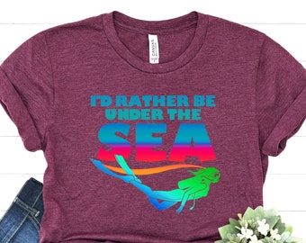 Female Diver Shirt - Scuba Diving T-shirt - Under The Sea Tee - Mermaid Tshirt - Womens Diving Gift - Ocean Vibes Shirt - Summer Beach Tee