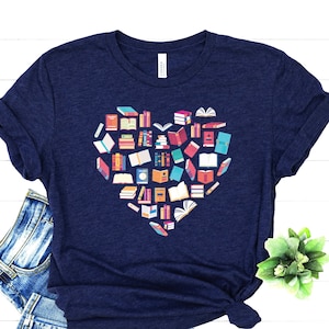 Book Love Shirt - Book Addict Clothing - Book Heart Tee - Reading Lover T-Shirt - Prefer Book Apparel - Book Nerd Gift - Student Present