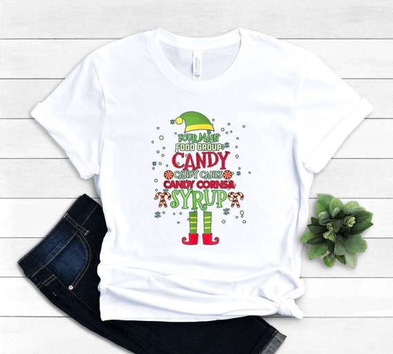 Four Main Food Groups Elf Christmas T-Shirt Four Main Food Groups Elf Christmas T-Shirt