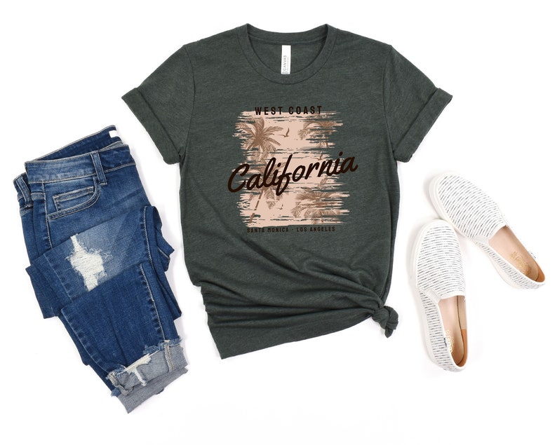 Summer California Shirt West Coast T-shirt Santa Monica Beach Tee Los Angeles Holiday Shirt Palm Lover T-shirt Family Matching Tee Bild 3