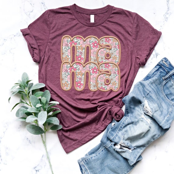 Floral Mama T-Shirt, Mom Life TShirt, Happy Mothers Day Shirt, Best Mama Tee, Mother’s Day Outfit, Mom Matching TShirt, Cute Mama Shirt