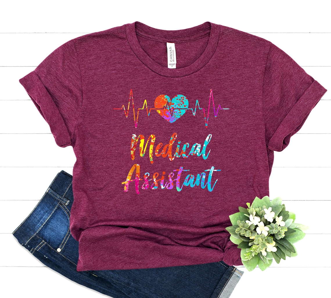 Medical Assistant Shirt Nurse Heart Clothing Doctor Etsy