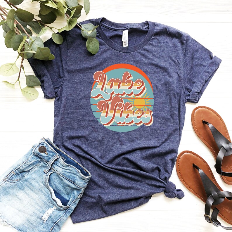 Retro Lake Vibes Shirt, Lake Life T-shirt, Vacation Tee, Lake Lover Shirt, Family Matching T-shirt, Summer Lake Tee, Travel Lake Shirt image 6