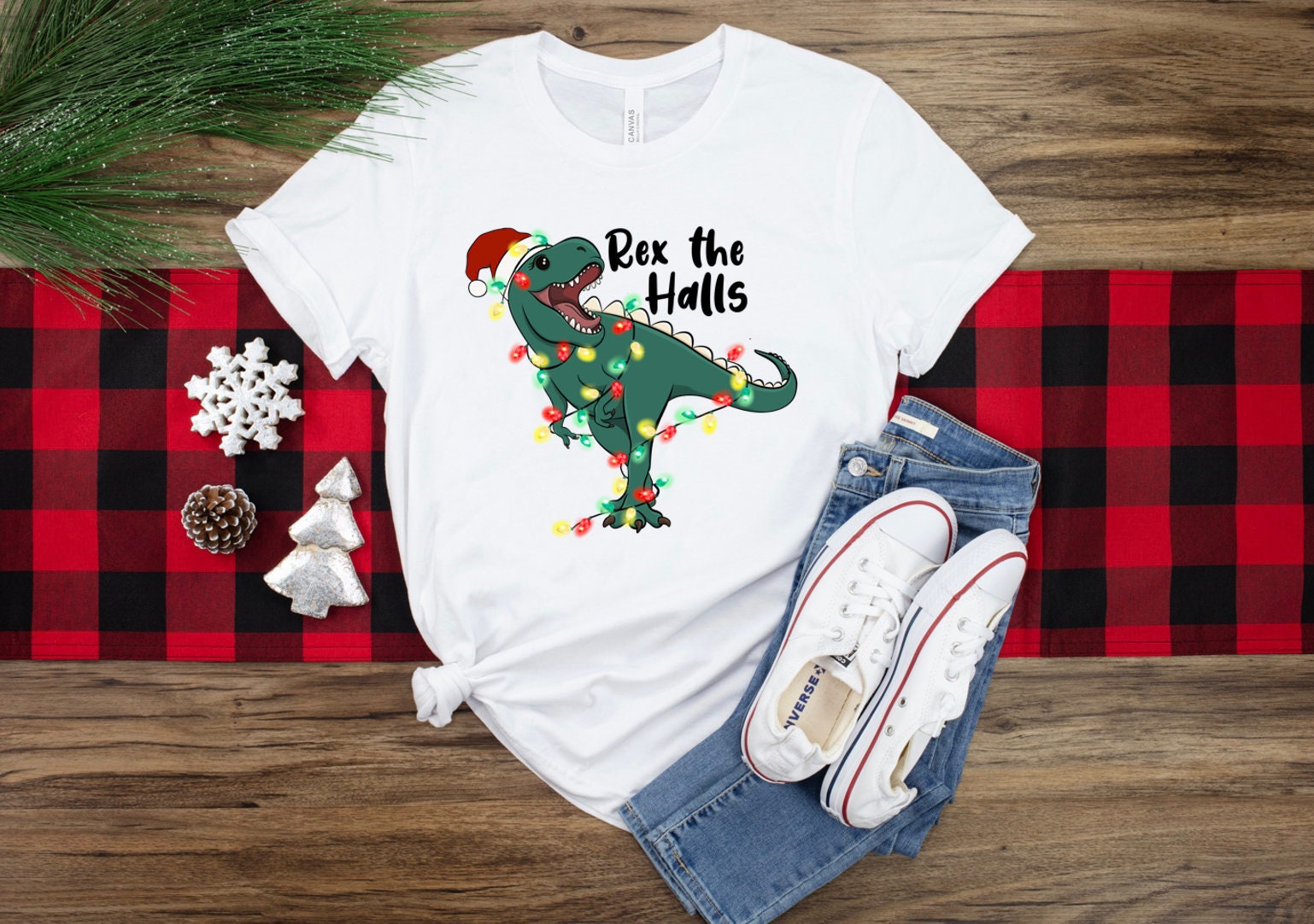 Discover Christmas Dinosaur Shirt, Rex The Halls, Xmas Kids Shirt, Cute Dinosaur Shirt, Christmas Toddler Tee, Boys Holiday Shirt, Xmas T-rex Shirt