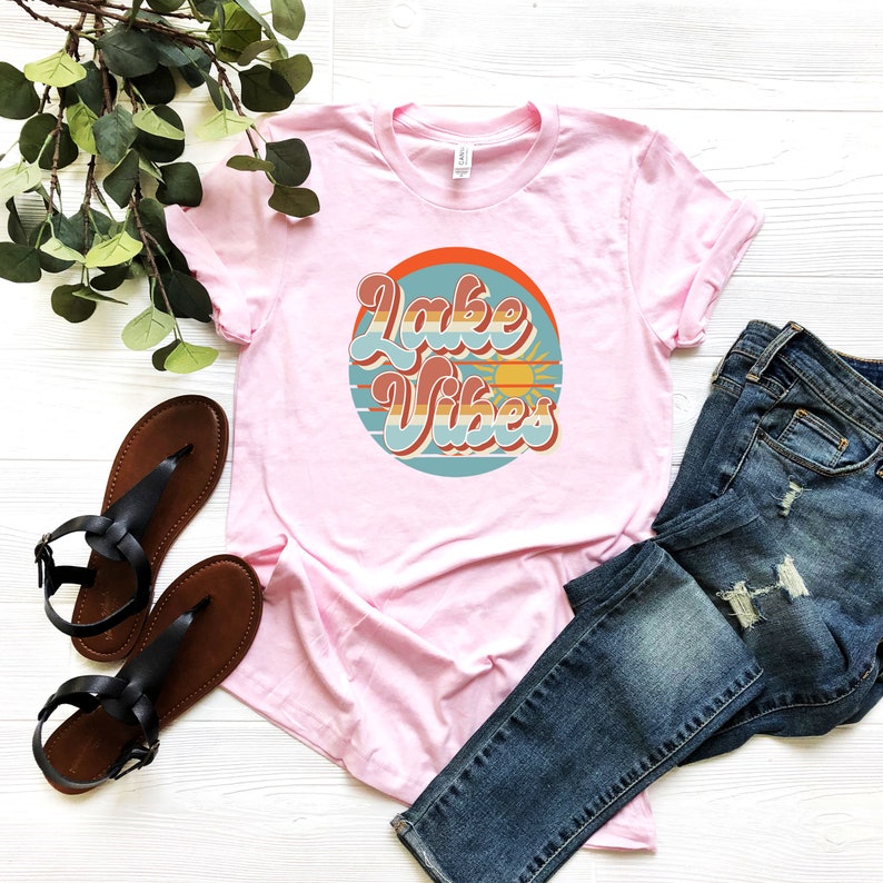Retro Lake Vibes Shirt, Lake Life T-shirt, Vacation Tee, Lake Lover Shirt, Family Matching T-shirt, Summer Lake Tee, Travel Lake Shirt image 7