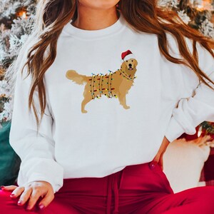 Santa's Golden Retriever Hoodie Christmas Dog Sweatshirt Happy New Year Hoodie Golden Mom Sweatshirt Xmas Animal Hoodie Bild 7