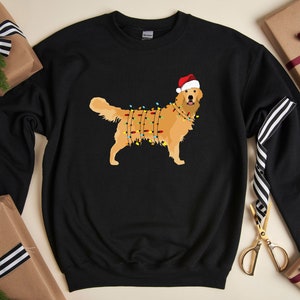 Santa's Golden Retriever Hoodie Christmas Dog Sweatshirt Happy New Year Hoodie Golden Mom Sweatshirt Xmas Animal Hoodie image 2