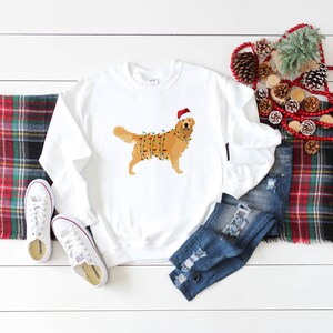 Santa's Golden Retriever Hoodie Christmas Dog Sweatshirt Happy New Year Hoodie Golden Mom Sweatshirt Xmas Animal Hoodie Bild 3