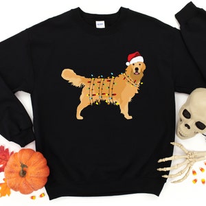 Santa's Golden Retriever Hoodie Christmas Dog Sweatshirt Happy New Year Hoodie Golden Mom Sweatshirt Xmas Animal Hoodie Bild 4