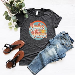 Retro Lake Vibes Shirt, Lake Life T-shirt, Vacation Tee, Lake Lover Shirt, Family Matching T-shirt, Summer Lake Tee, Travel Lake Shirt image 4