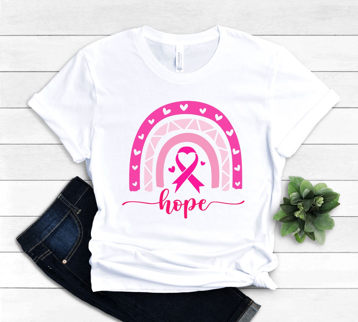 Hope Breast Cancer Shirt Rainbow Breast Cancer T-shirt - Etsy