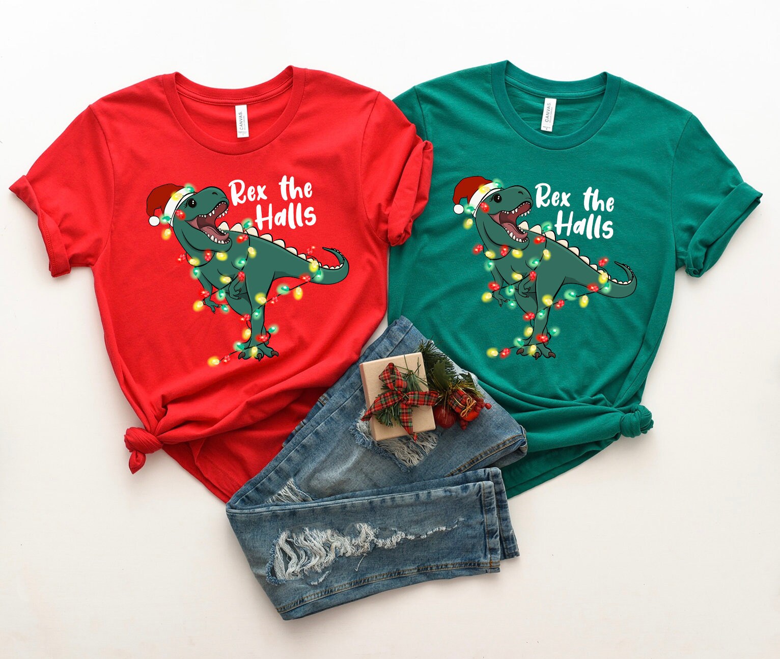 Discover Christmas Dinosaur Shirt, Rex The Halls, Xmas Kids Shirt, Cute Dinosaur Shirt, Christmas Toddler Tee, Boys Holiday Shirt, Xmas T-rex Shirt