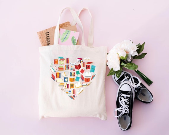 Book Lover Tote Bag, Aesthetic Book Canvas Bag, Reader Tote Bag, Library Tote, School Bag, Gift For Reader, Birthday Gift, Librarian Tote