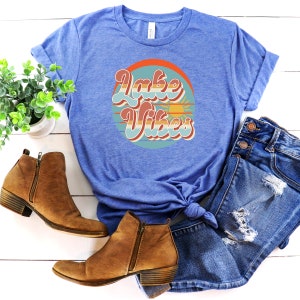 Retro Lake Vibes Shirt, Lake Life T-shirt, Vacation Tee, Lake Lover Shirt, Family Matching T-shirt, Summer Lake Tee, Travel Lake Shirt image 3