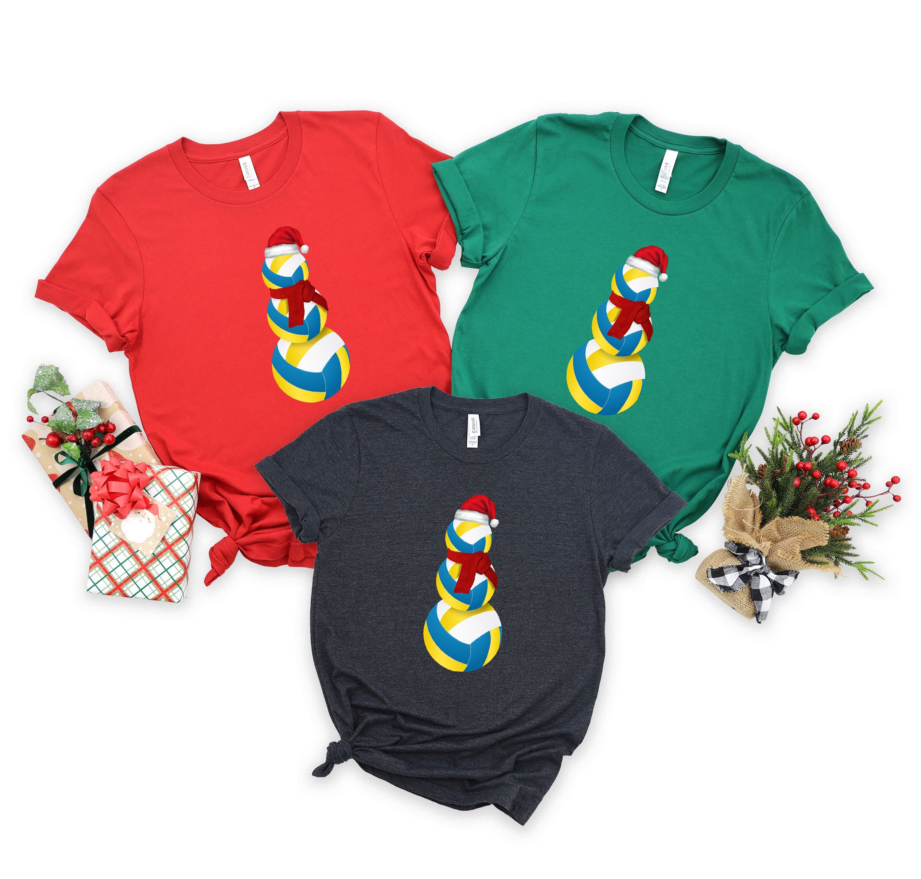 Discover Santa Volleyball Shirt - Ball Snowman T-shirt - Volleyball Family Matching