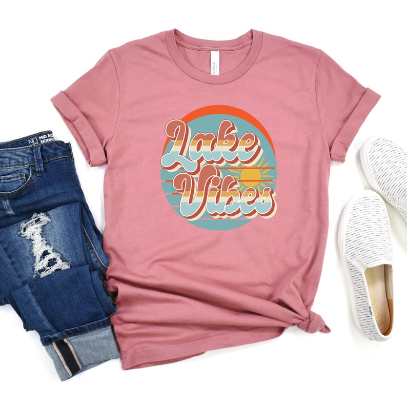 Retro Lake Vibes Shirt, Lake Life T-shirt, Vacation Tee, Lake Lover Shirt, Family Matching T-shirt, Summer Lake Tee, Travel Lake Shirt image 5
