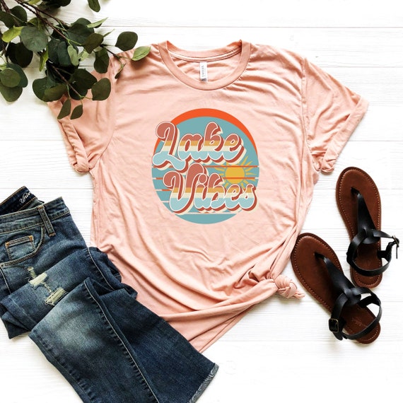 Retro Lake Vibes Shirt, Lake Life T-shirt, Vacation Tee, Lake Lover Shirt, Family Matching T-shirt, Summer Lake Tee, Travel Lake Shirt