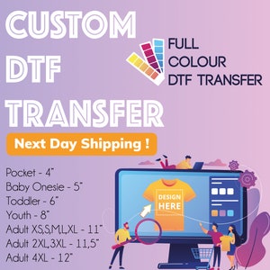 Custom DTF Transfers, Wholesale DTF Print, Bulk DTF Printing, Ready To Press, Direct to Film Transfer, Personalized Heat Print