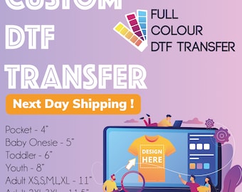 Custom DTF Transfers, Wholesale DTF Print, Bulk DTF Printing, Ready To Press, Direct to Film Transfer, Personalized Heat Print