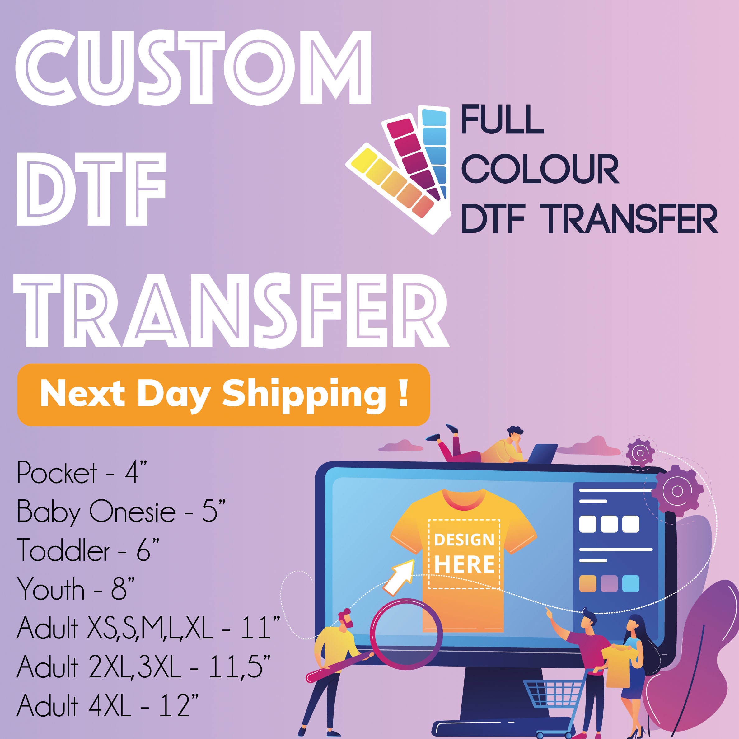 hearts ready to press Digital DTF Stock iron on Transfer