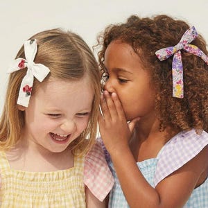 Rose Long Tail Oversized Hair Bow Clip, Summer Hair Accessories for Girls & Toddlers