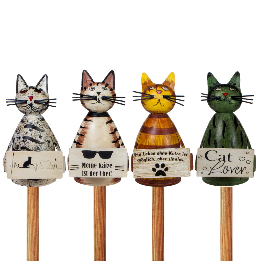 Zaunhocker Katze Pfostenhocker Katze Zaunfigur Metall Gartenzaun Figur
