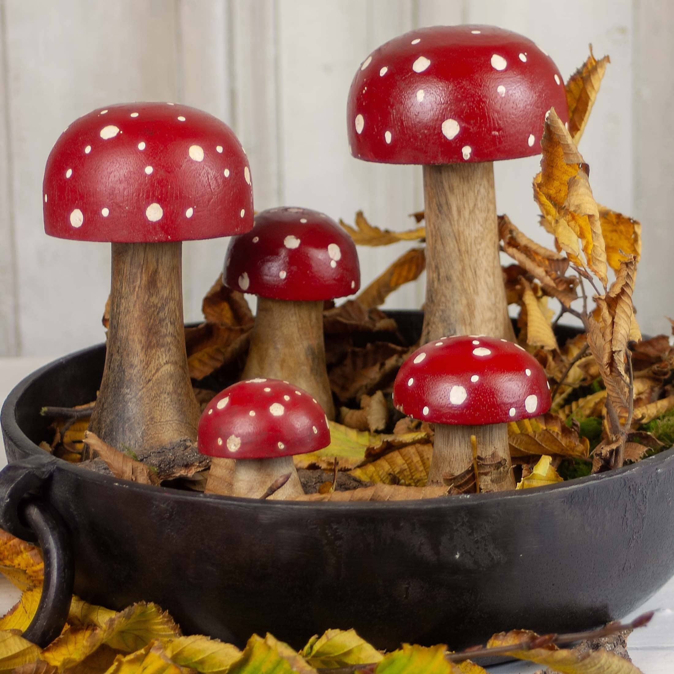 Logbuch-Verlag Fliegenpilz-Anhänger – 4 Stück, Ca. 7 Cm, Für Herbst- Und Weihnachtsdeko