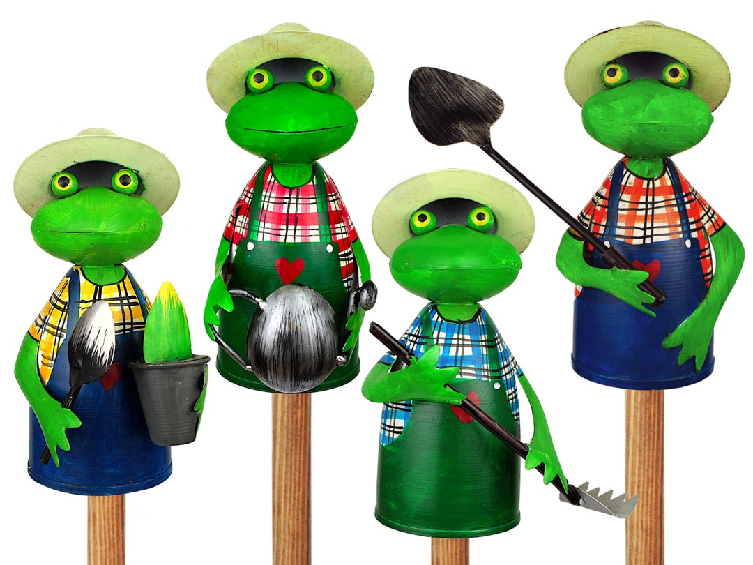 Zaunhocker Gärtner Pfostenhocker Frosch Zaunfigur Metall