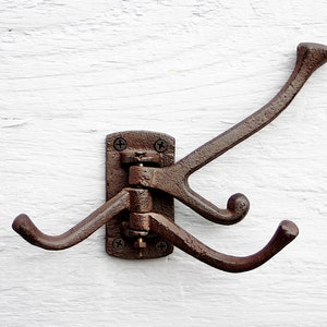 Industrial Style Cast Iron Wall Hooks, Swivel Joint Hooks