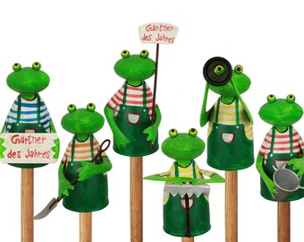 Fence stool frog | Gardener of the year | Metal fence figure | Garden fence figure | Garden decoration | Garden