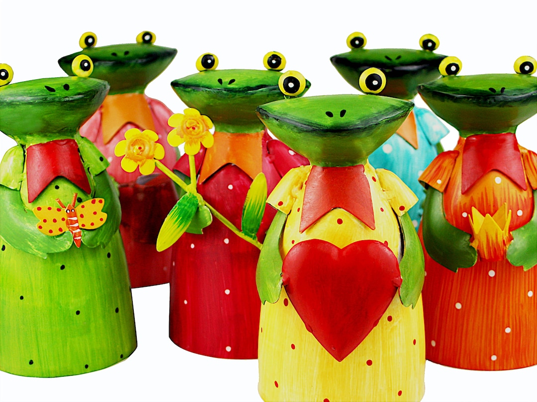 Frosch Zaunhocker aus Metall Froschkönig Pfostenhocker Beetstecker