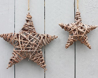 Deko-Sterne zum hängen 2 Größen Stern Weihnachtsstern Reben Weide Rattan Weihnachtsdekoration Adventsdekoration
