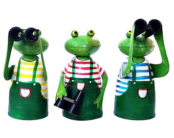 Fence stool FROG with BINOCULARS 3 variants post stool peeping frog voyeur frog fence figure animal fence decoration garden decoration gate