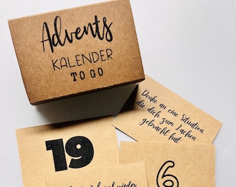 Mini Advent calendar to go in a box – 24 impulses for mindfulness & self-love – small handmade gift Christmas/Advent