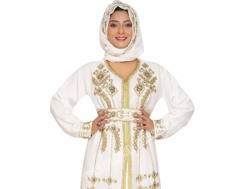Muslim Evening Dress for Women Arab Dubai Moroccan Kaftan Chic Mesh Sequins Applique Embroidery Party Abaya Eid al-Adha
