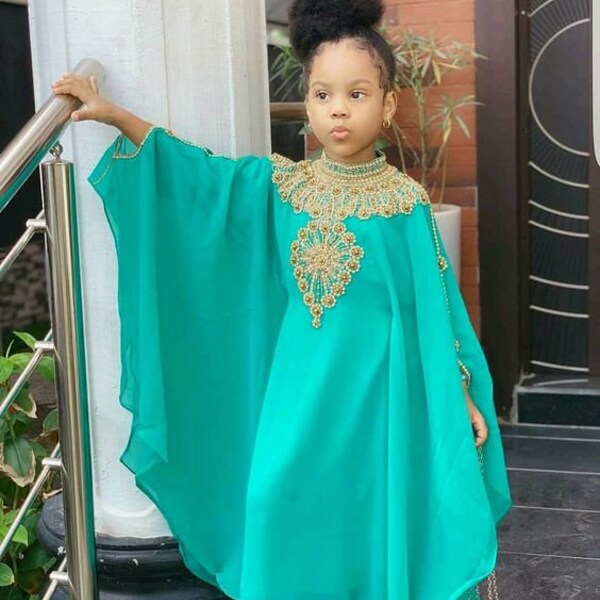 Arabic Moroccan Long Sleeve Caftan Kids