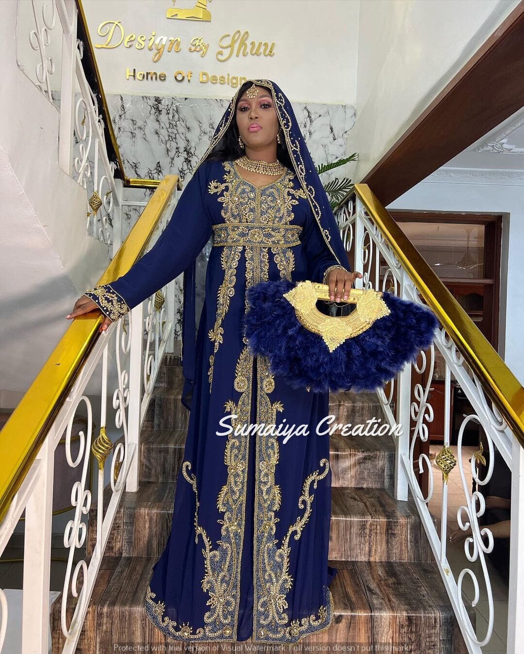 SALE New Navy Blue African Attire Modern Elegant Dubai Etsy