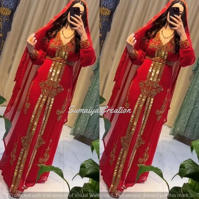 Vestido Baladi/ Saïdi rojo y dorado para Danza Oriental - 37,90 €