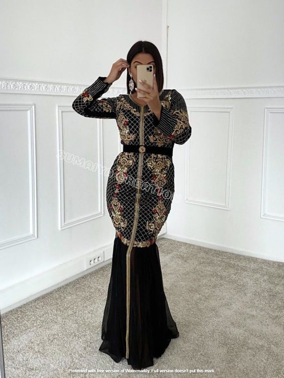 Hermoso VIP Terciopelo Dubai Kaftan rabe Marroqu Abaya Musulm n