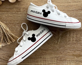 Personalized Mickey Mouse Converse shoes, Super cool gift for the Birthday boy or girl - Disney trip and Disney vacation approved