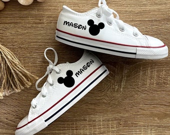 Personalized Mickey Mouse Converse shoes, Super cool gift for the Birthday boy or girl - Disney trip and Disney vacation approved