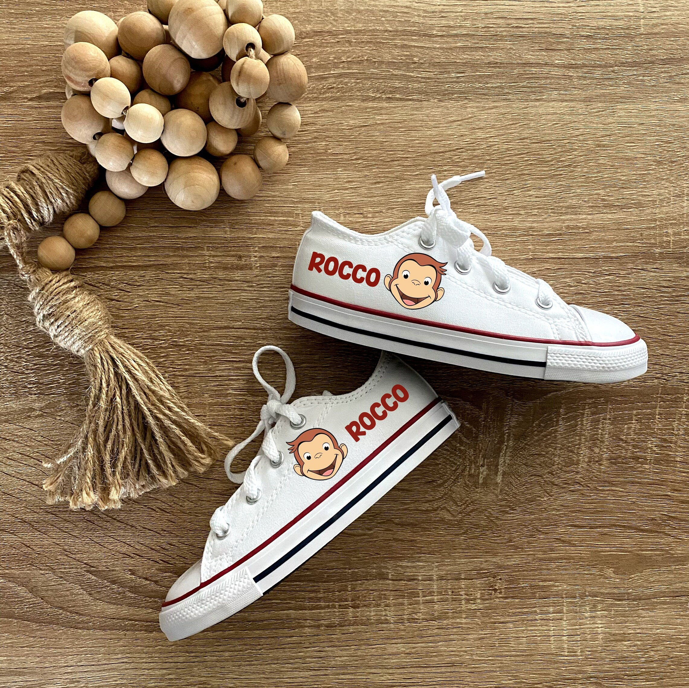 Personalized Curious George Converse Super Cool Gift for the Birthday Boy or Girl Monkey Shoes Etsy