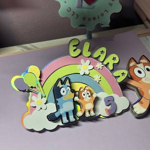 Blue Dog Cake topper- blue- Dog-Bluey- Cake topper- Blue Dog Birthday -Blue Dog Cake Topper.- Boue Dog Party