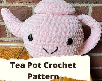 PATTERN ONLY Spill the Tea [Pot] Crochet Pattern // Tea Kettle Plushie Pattern