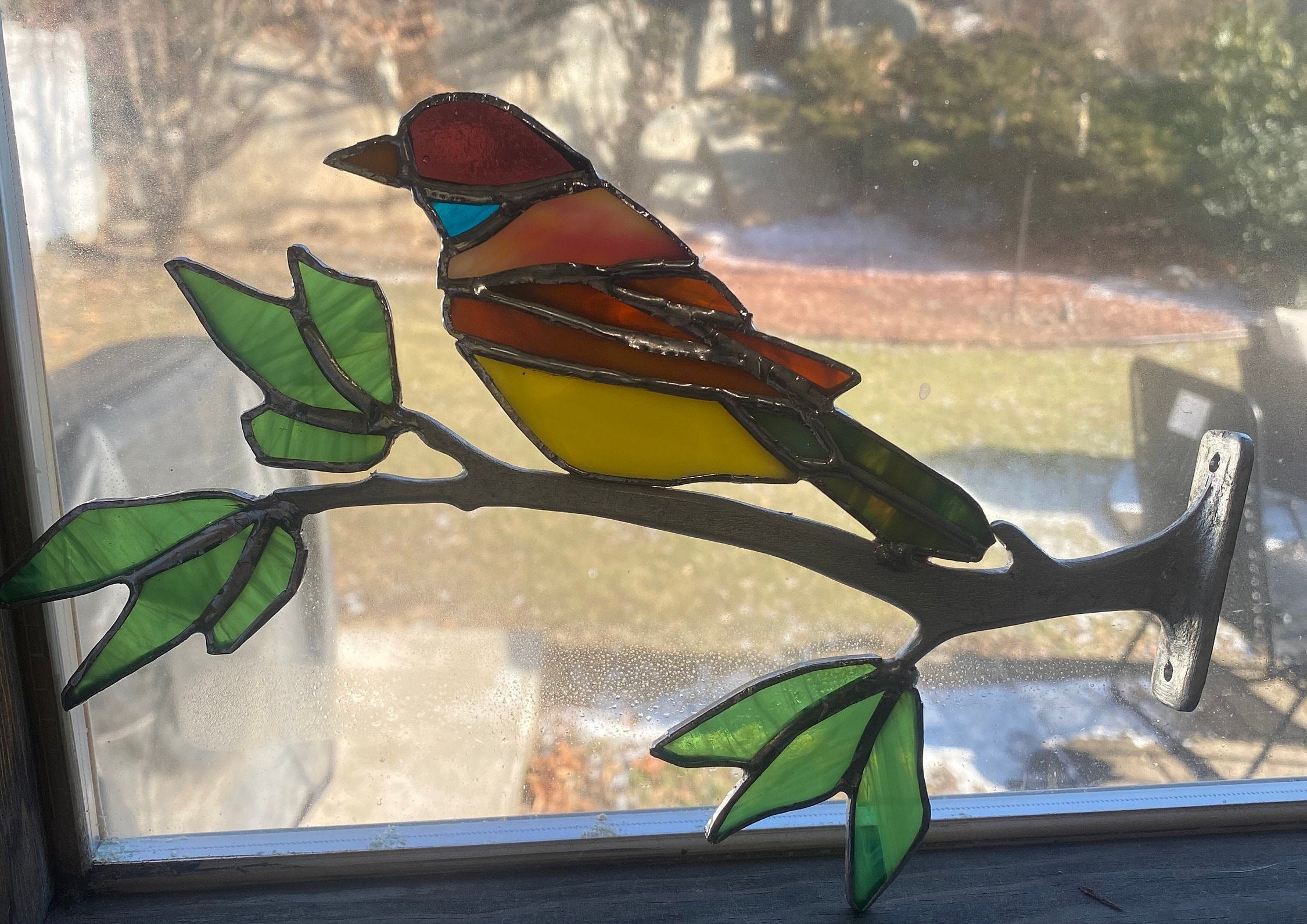 Stain glass bird Etsy
