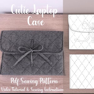 Patrón de funda acolchada para computadora portátil para principiantes / Patrón de costura digital en PDF para computadoras portátiles de 14" a 18"