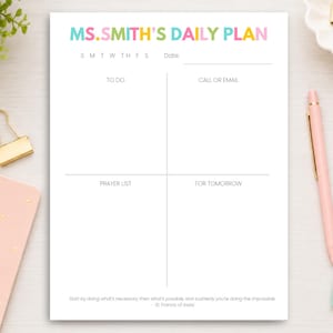Personalized Catholic Teacher Notepad, Teacher Appreciation Gift, Back To School Gift for Faith-Based Classroom, Religious Homeschool Plan